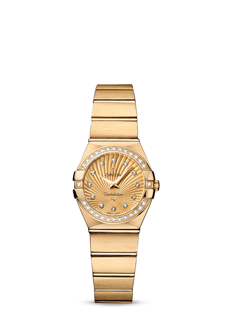 Omega 123.55.24.60.58.001 : Constellation Quartz 24 Brushed Yellow Gold / Diamond / Champagne Supernova