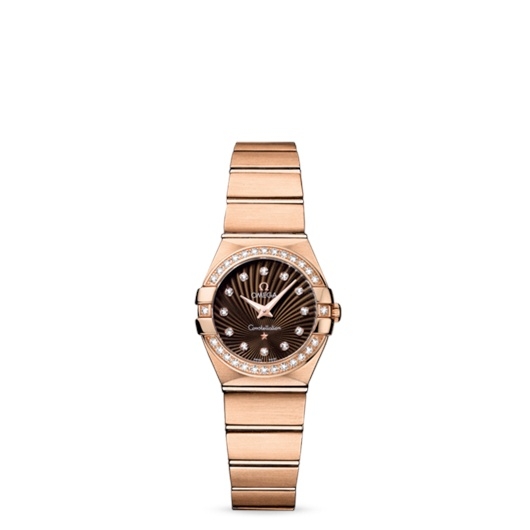 Omega 123.55.24.60.63.001 : Constellation Quartz 24 Brushed Red Gold / Diamond / Brown Supernova