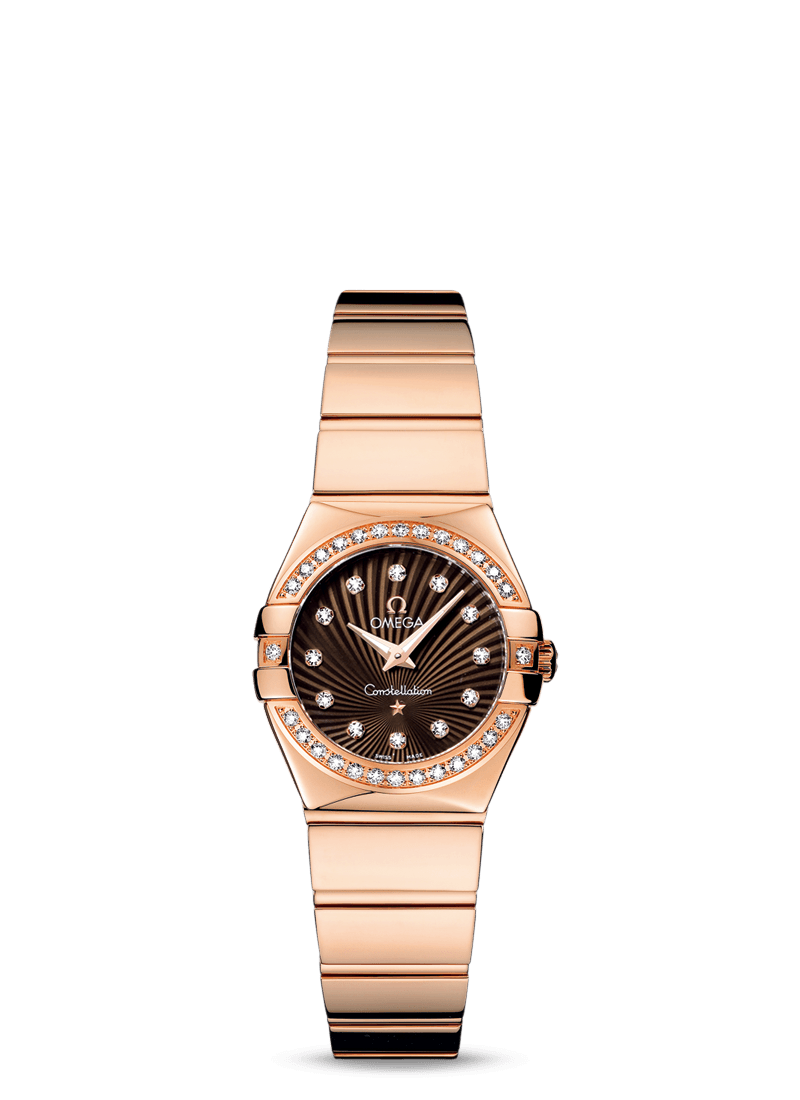 Omega 123.55.24.60.63.002 : Constellation Quartz 24 Polished Red Gold / Diamond / Brown Supernova
