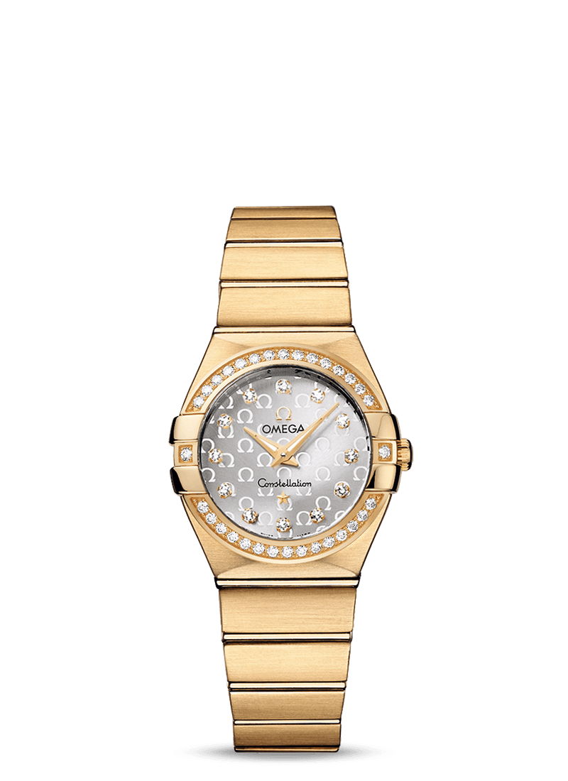Omega 123.55.27.60.52.002 : Constellation Quartz 27 Brushed Yellow Gold / Diamond / Silver Omega