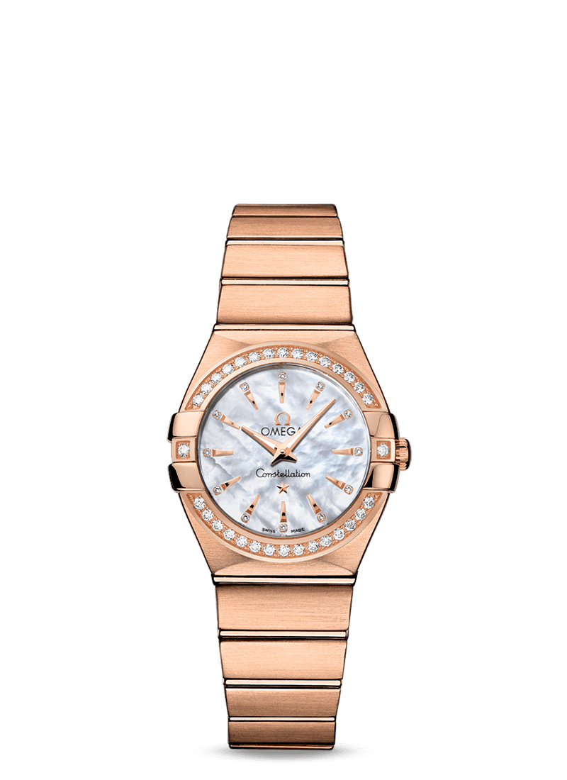 Omega 123.55.27.60.55.002 : Constellation Quartz 27 Brushed Red Gold / Diamond / MOP