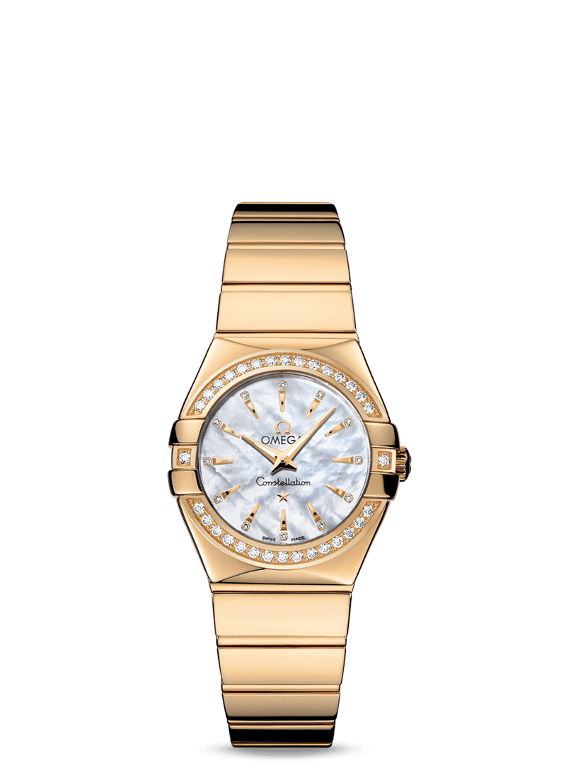 Omega 123.55.27.60.55.008 : Constellation Quartz 27 Polished Yellow Gold /  Diamond / Silver