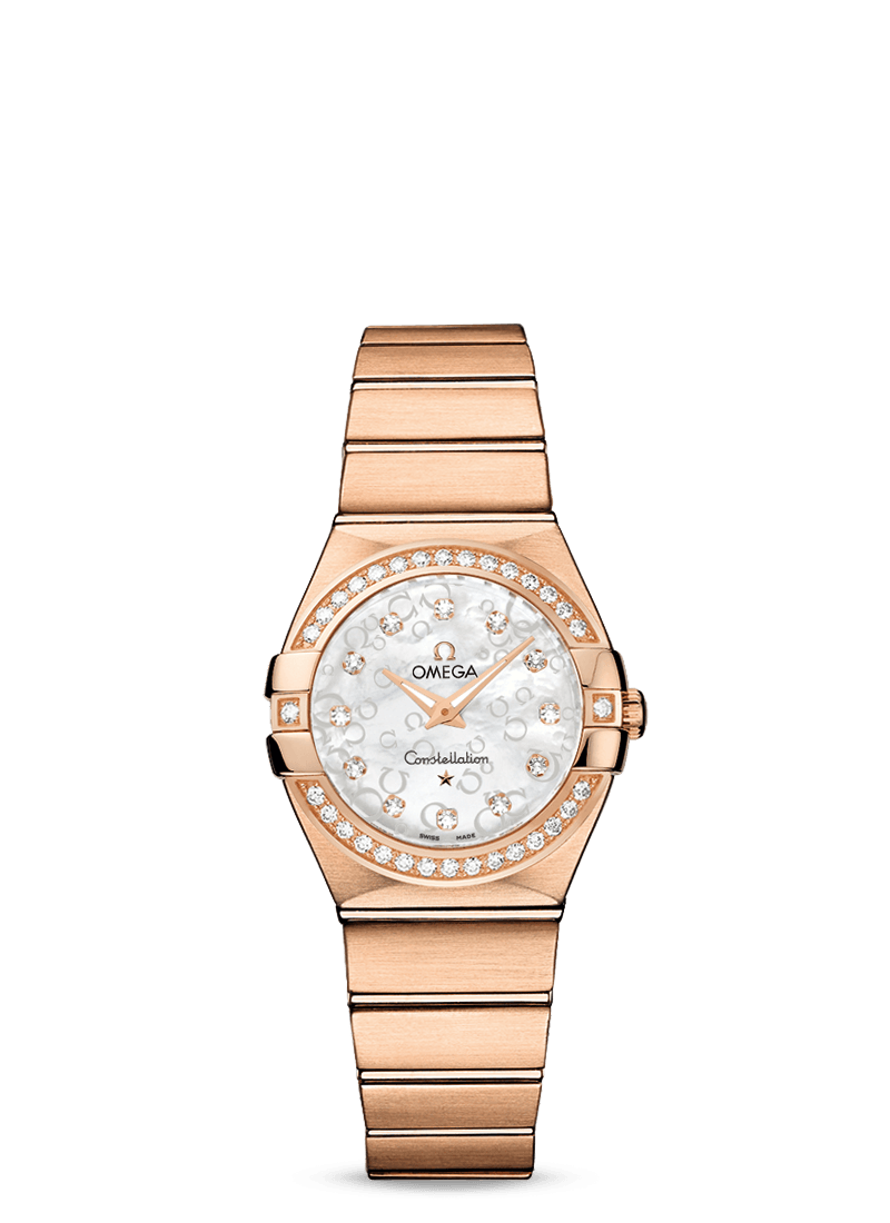 Omega 123.55.27.60.55.015 : Constellation Quartz 27 Brushed Red Gold / Diamond / MOP Omega