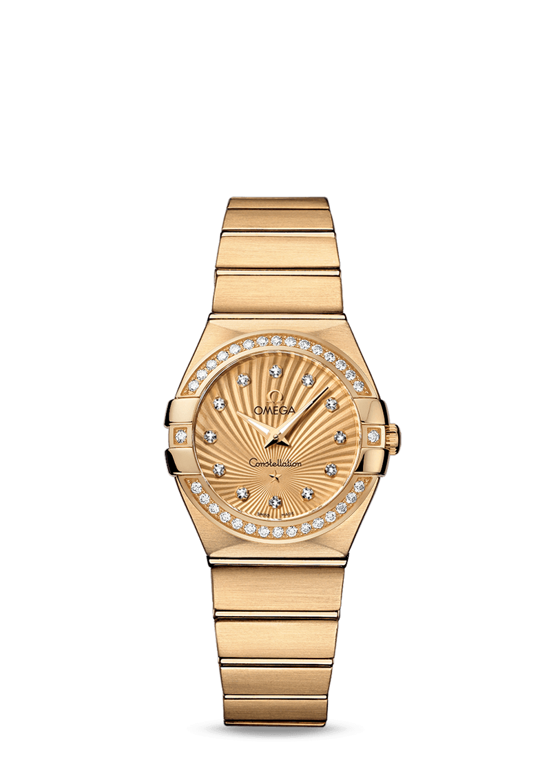 Omega 123.55.27.60.58.001 : Constellation Quartz 27 Brushed Yellow Gold / Diamond / Champagne Supernova