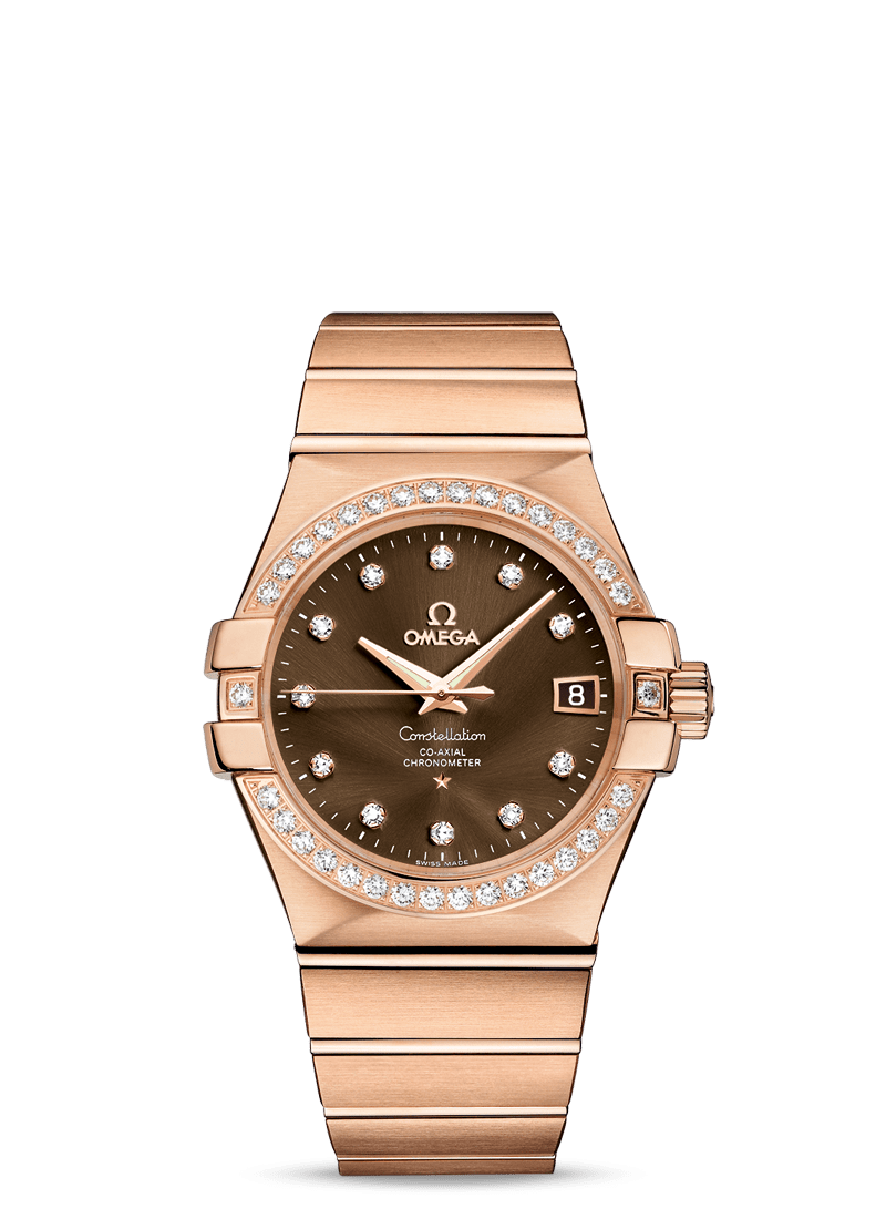 Omega 123.55.35.20.63.001 : Constellation Co-Axial 35 Red Gold / Diamond / Brown