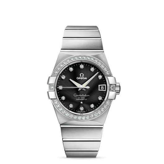 Omega 123.55.38.21.51.001 : Constellation Co-Axial 38 White Gold / Diamond / Black