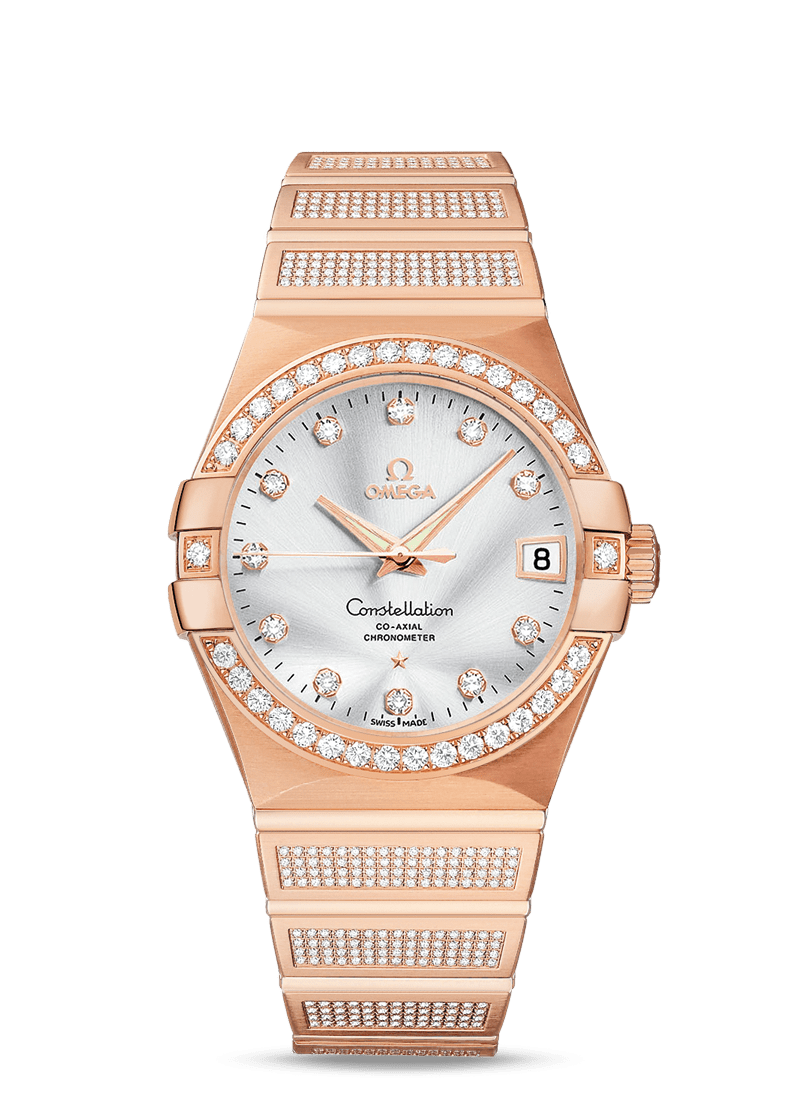 Omega 123.55.38.21.52.005 : Constellation Co-Axial 38  Red Gold / Diamond / Silver