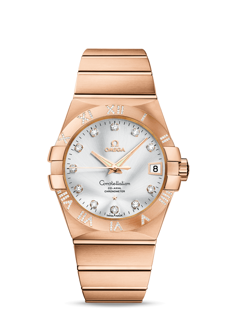 Omega 123.55.38.21.52.007 : Constellation Co-Axial 38 Red Gold / Diamond / Silver