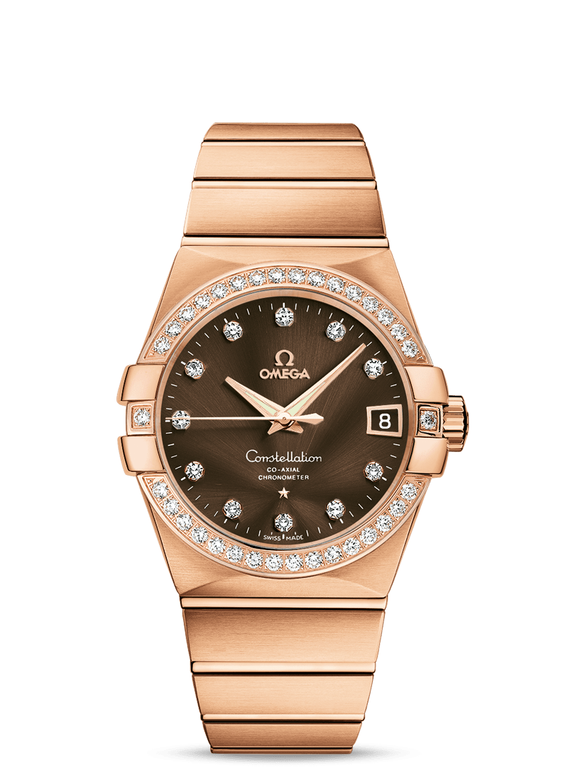 Omega 123.55.38.21.63.001 : Constellation Co-Axial 38 Red Gold / Diamond / Brown