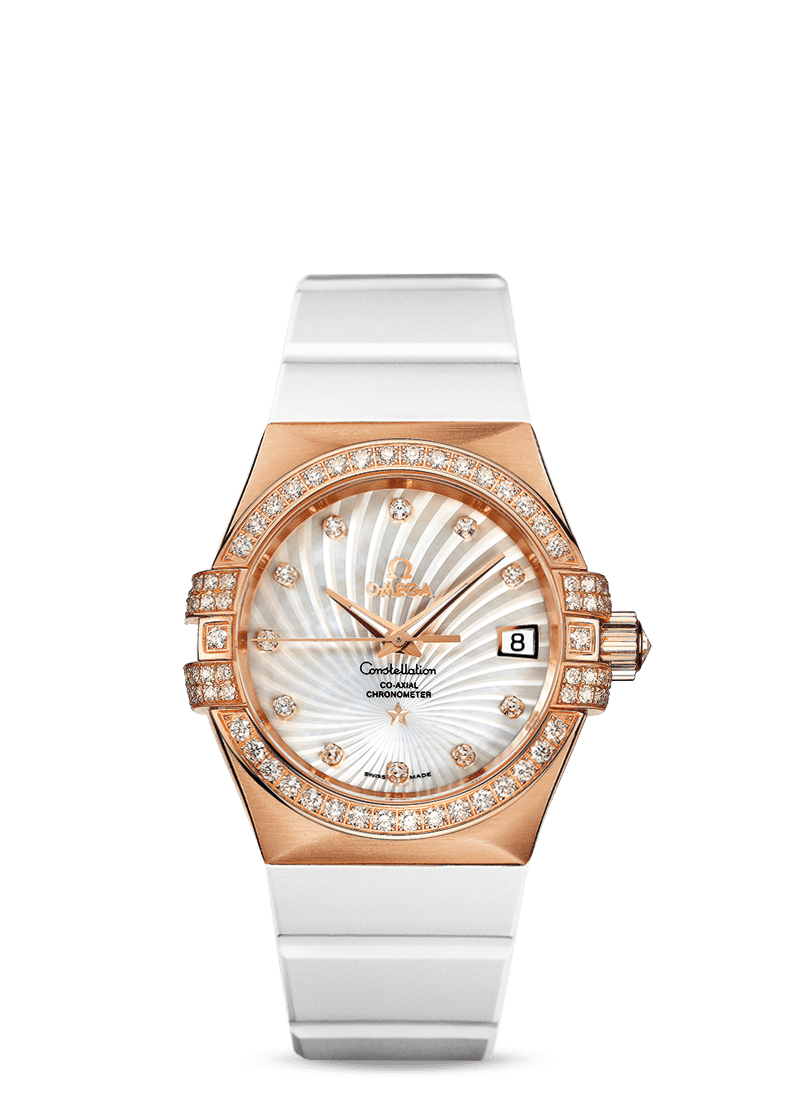 Omega 123.57.35.20.55.001 : Constellation Co-Axial 35 Red Gold / Diamond / MOP Supernova / Rubber