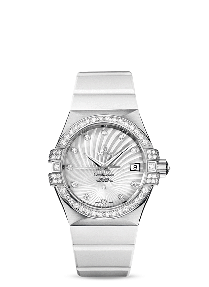 Omega 123.58.35.20.99.001 : Constellation Co-Axial 35 White Gold / Diamond / MOP Supernova / Rubber