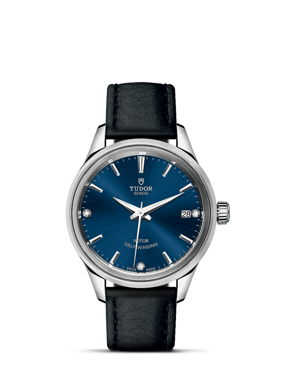 Tudor 12300-0013 : Style 34 Stainless Steel / Blue-Diamond / Strap