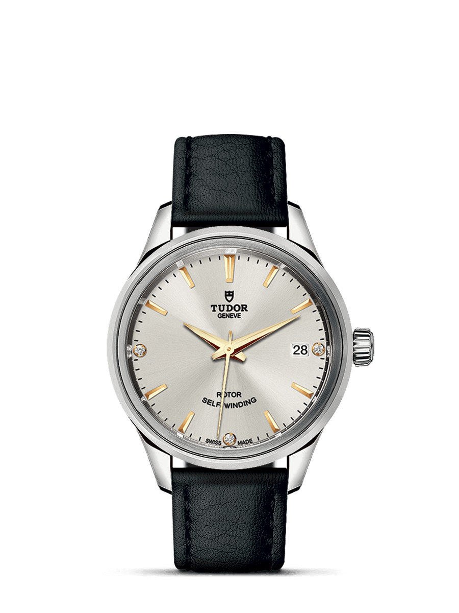 Tudor 12300-0020 : Style 34 Stainless Steel / Silver-Diamond / Strap