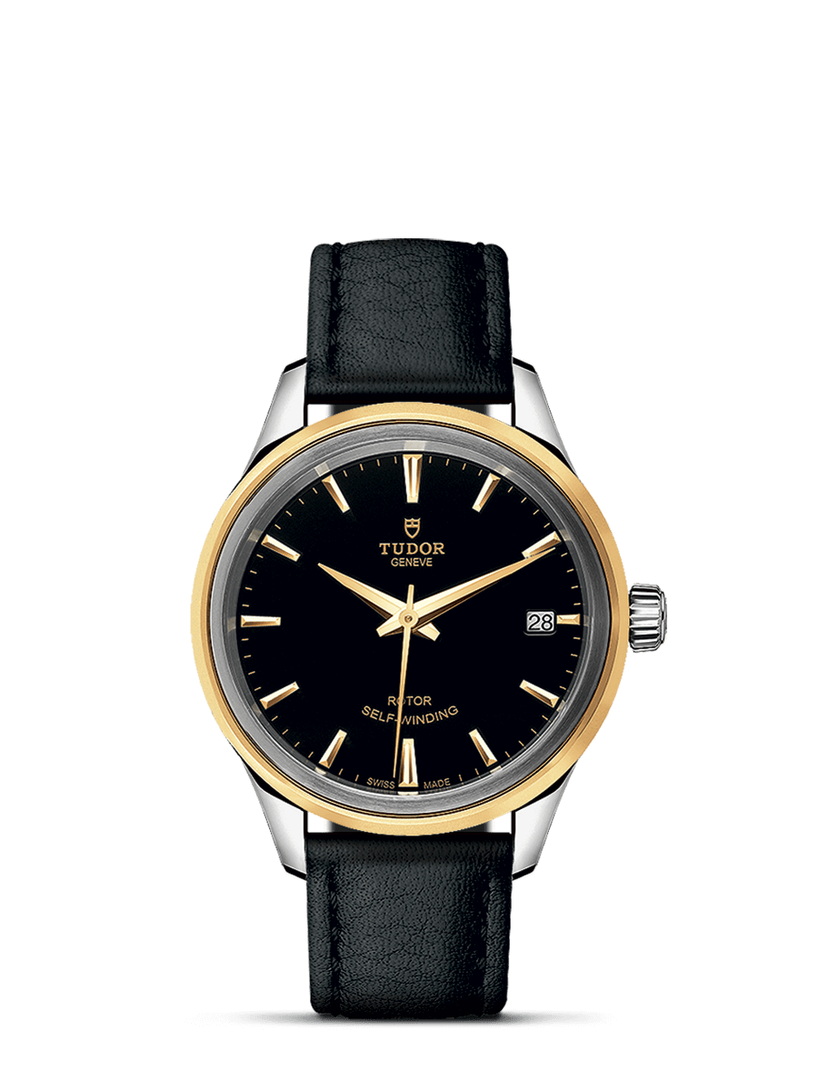 Tudor 12303-0009 : Style 34 Stainless Steel / Yellow Gold / Black / Strap