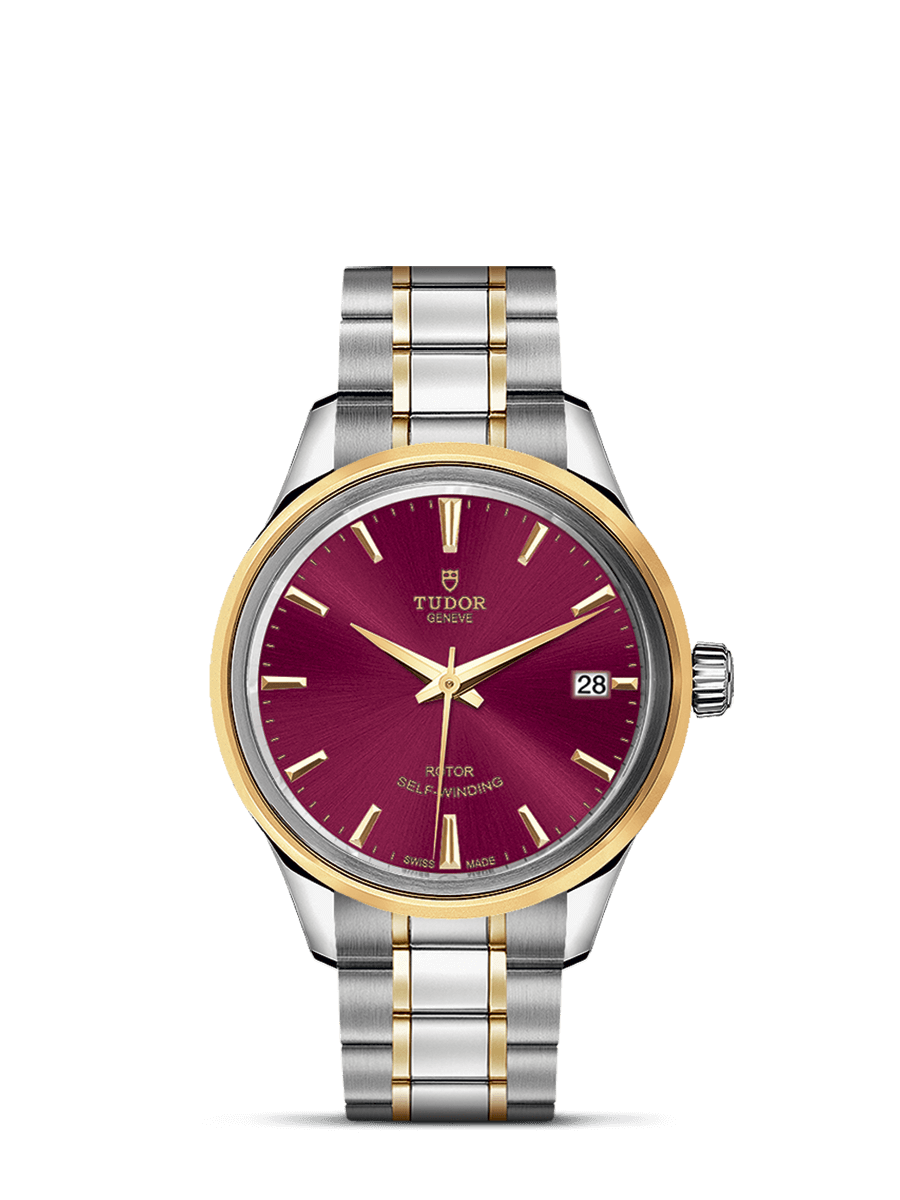 Tudor 12303-0013 : Style 34 Stainless Steel / Yellow Gold / Burgundy / Bracelet
