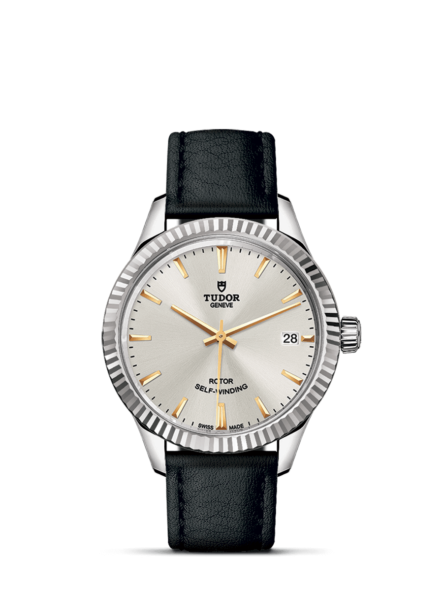 Tudor 12310-0023 : Style 34 Stainless Steel / Fluted / Silver / Strap