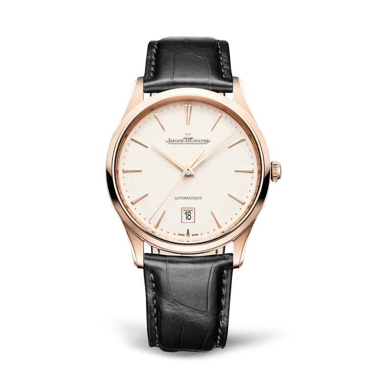 Jaeger-LeCoultre 1232511 : Master Ultra Thin Date Pink Gold / Eggshell / Alligator