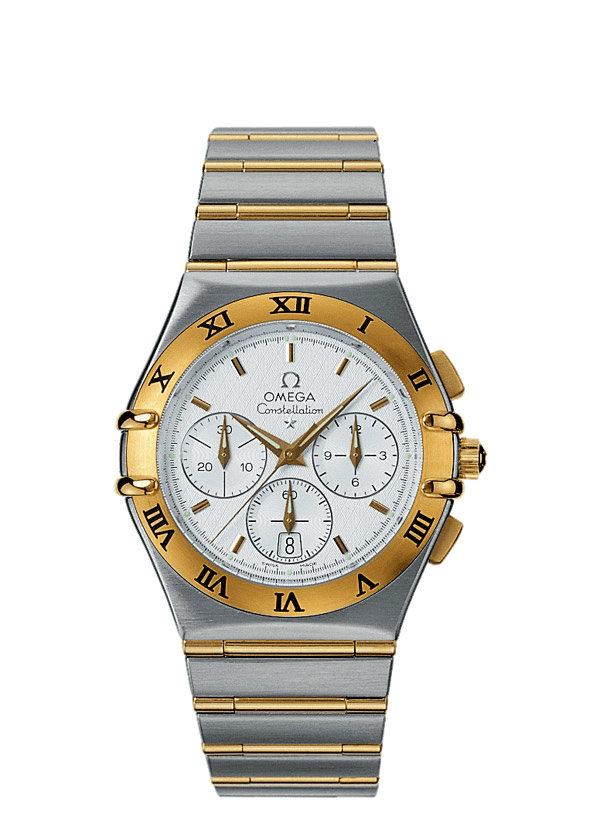 Omega 1242.30.00 : Constellation Quartz 39 Chronograph Stainless Steel / Yellow Gold / Silver