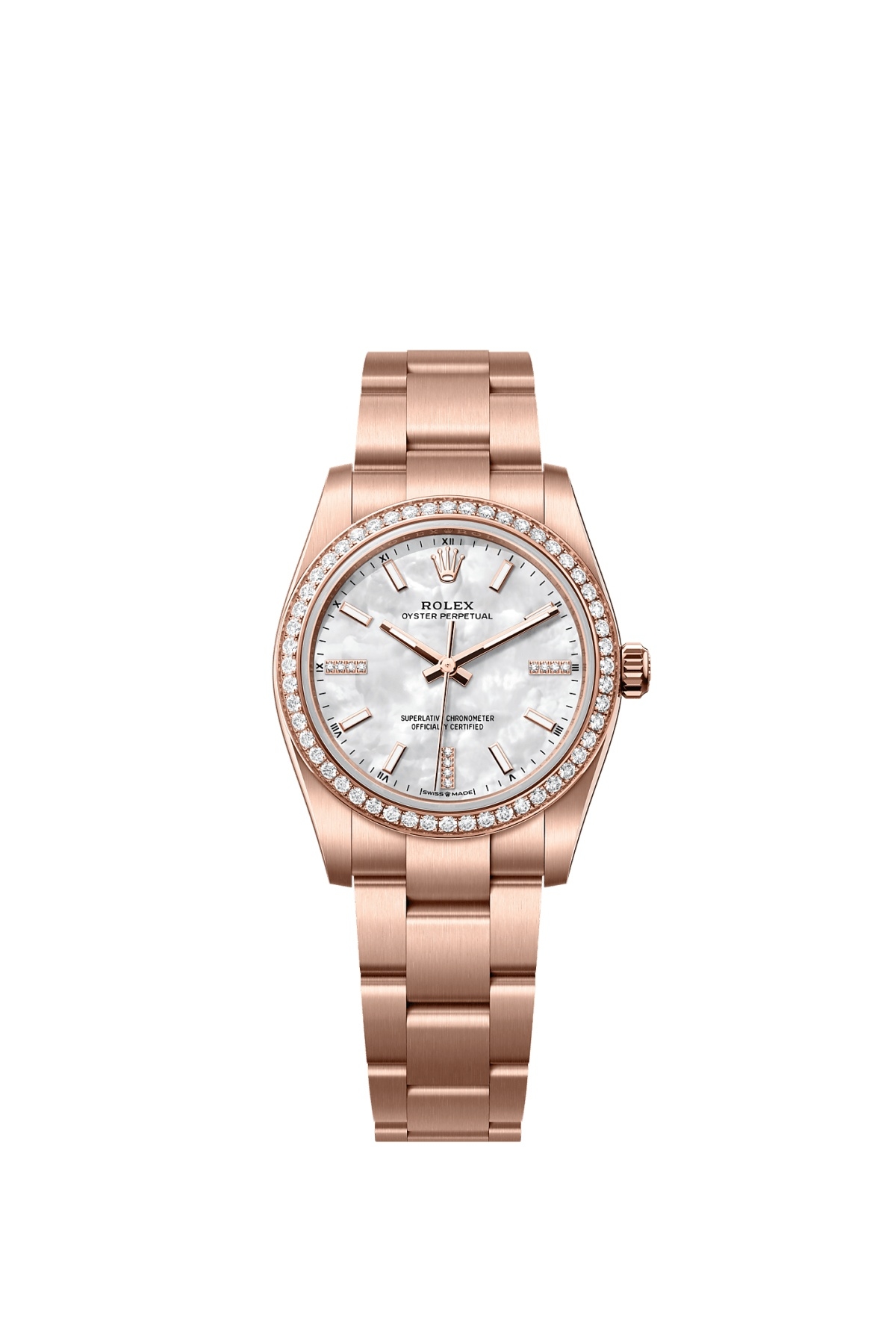 Rolex 124245RBR-0002 : Oyster Perpetual 34 Everose - Diamond / MOP