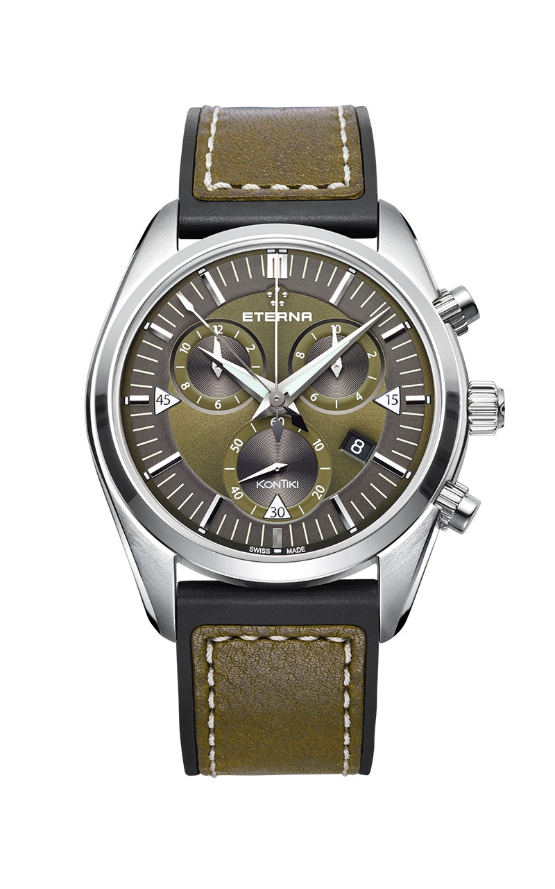 Eterna 1250.41.50.1360 : KonTiki Quartz Chronograph Khaki