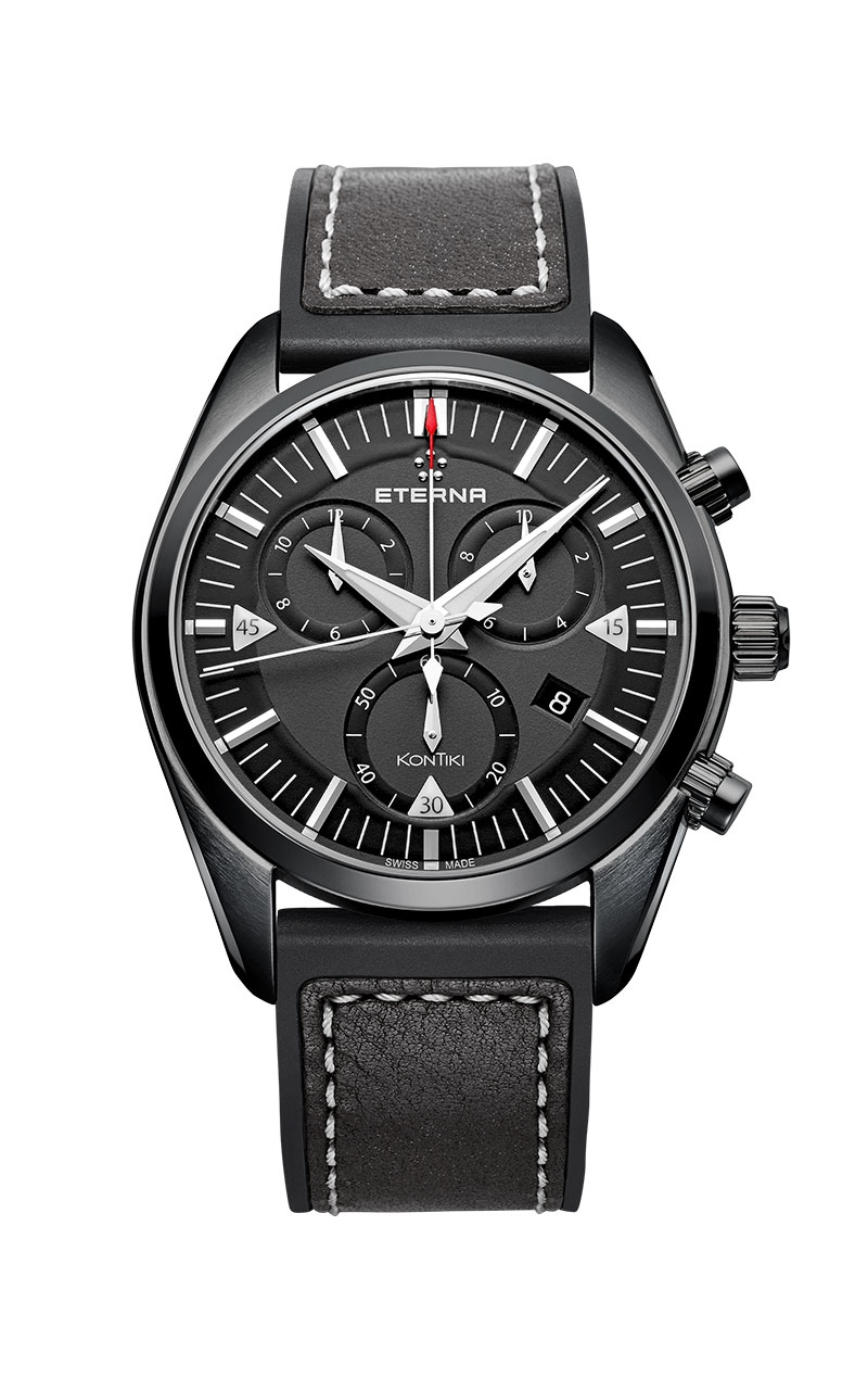 Eterna 1250.43.41.1308 : KonTiki Quartz Chronograph Full Black