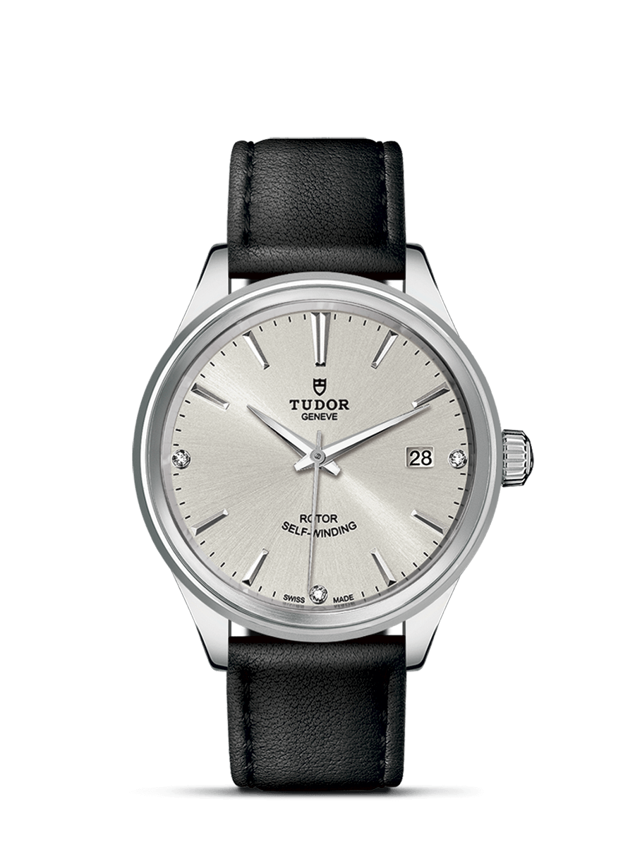 Tudor 12500-0007 : Style 38 Stainless Steel / Silver-Diamond / Strap