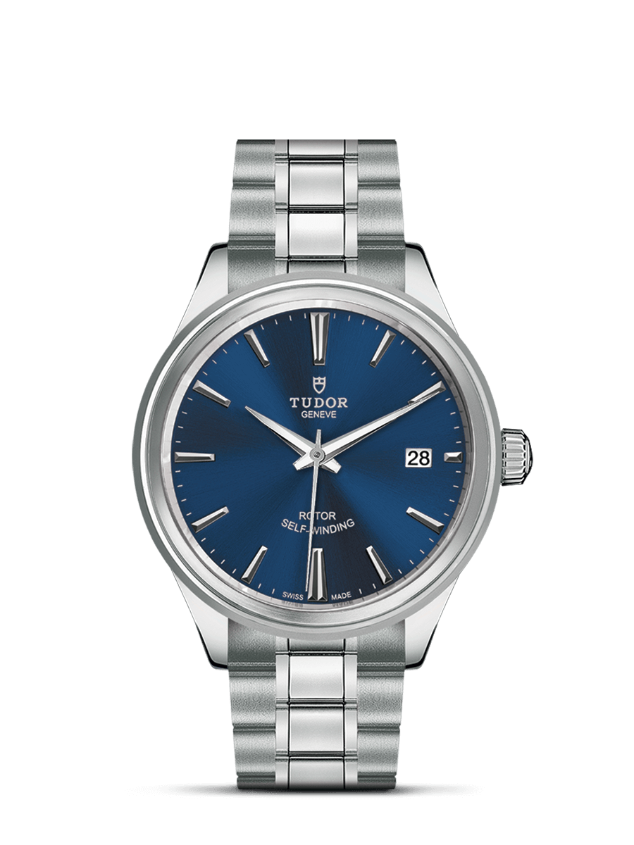 Tudor 12500-0009 : Style 38 Stainless Steel / Blue / Bracelet