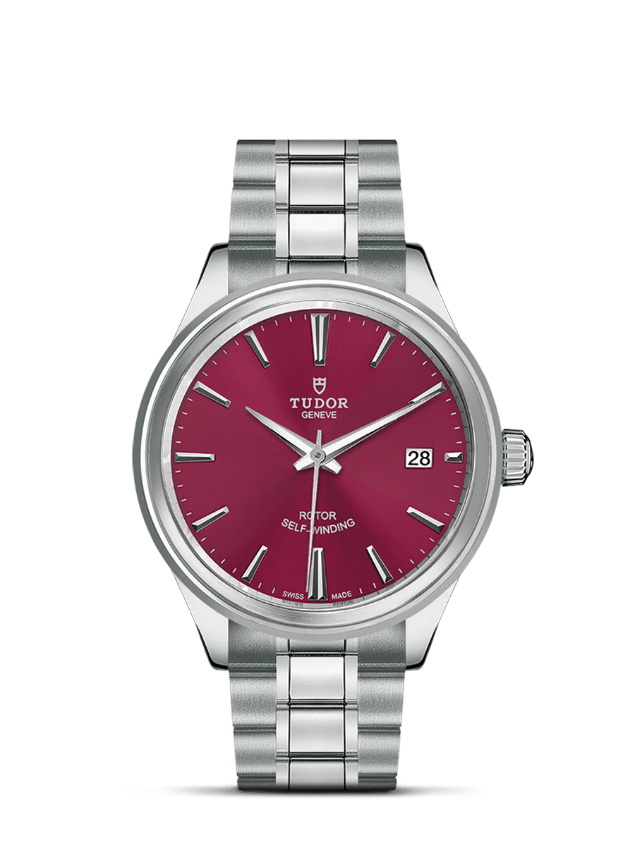 Tudor 12500-0011 : Style 38 Stainless Steel / Burgundy / Bracelet