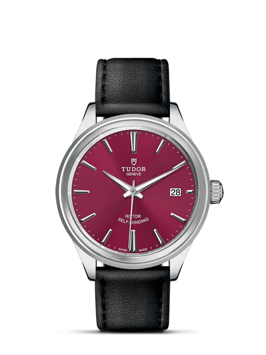 Tudor 12500-0012 : Style 38 Stainless Steel / Burgundy / Strap