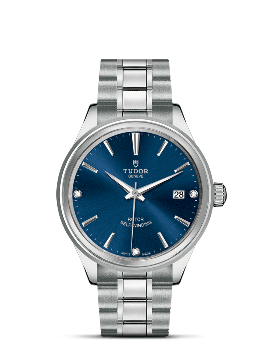 Tudor 12500-0013 : Style 38 Stainless Steel / Blue-Diamond / Bracelet