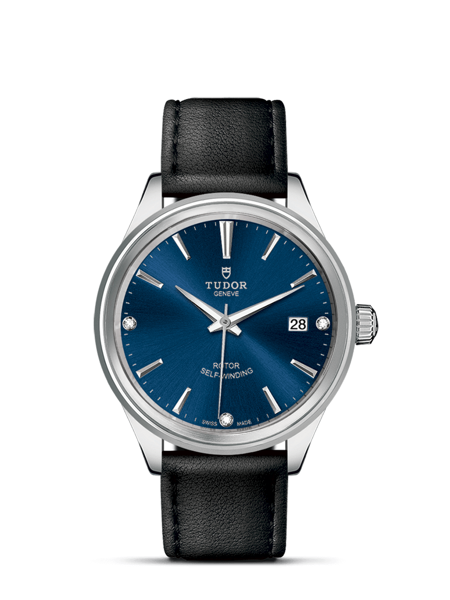 Tudor 12500-0014 : Style 38 Stainless Steel / Blue-Diamond / Strap