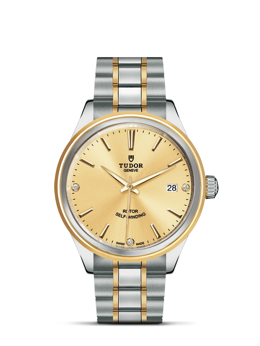 Tudor 12503-0004 : Style 38 Stainless Steel / Yellow Gold / Champagne-Diamond / Bracelet