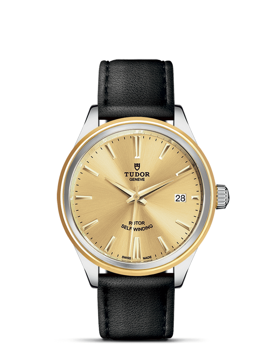 Tudor 12503-0007 : Style 38 Stainless Steel / Yellow Gold / Champagne / Strap