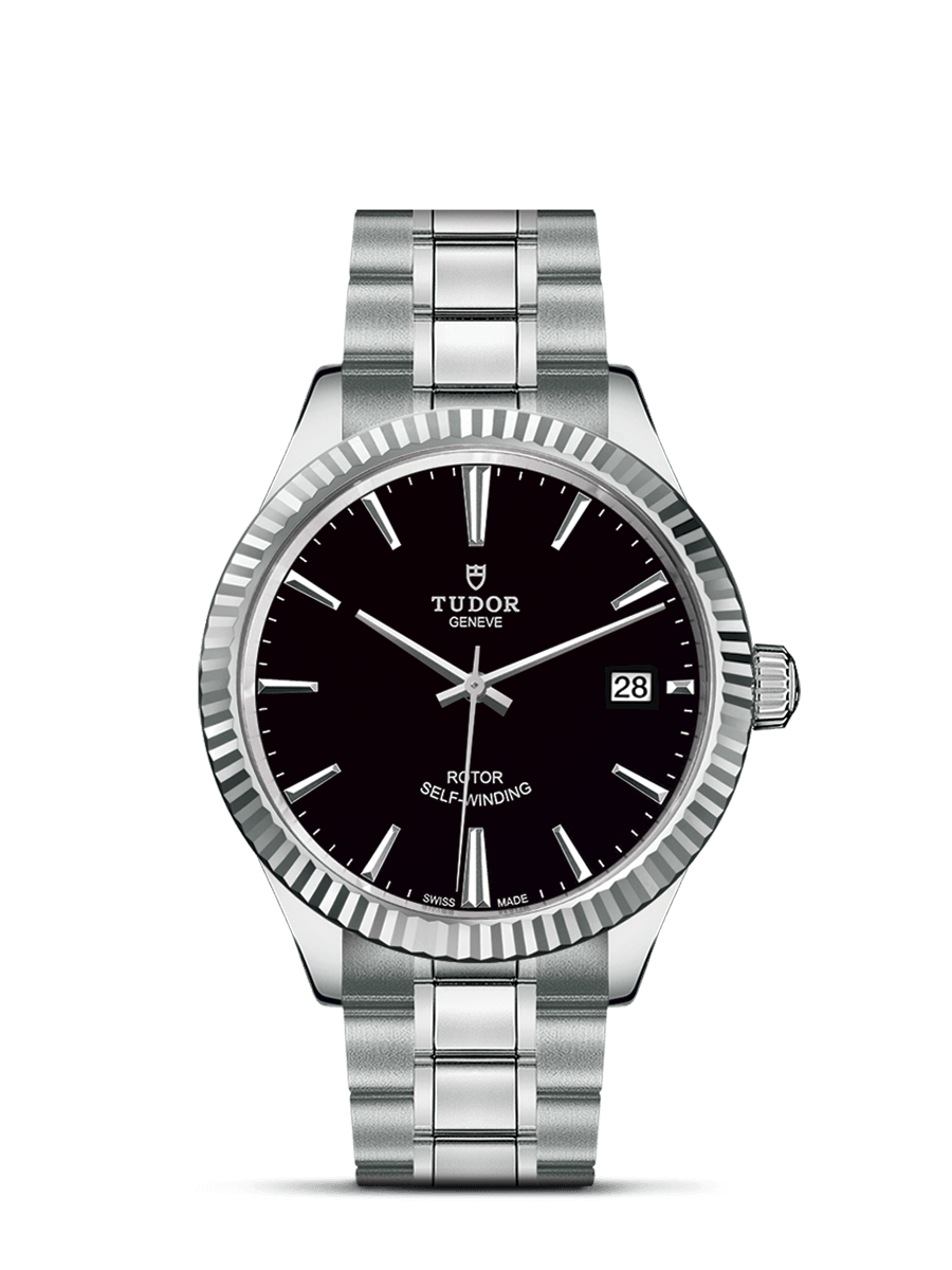 Tudor 12510-0003 : Style 38 Stainless Steel / Fluted / Black / Bracelet