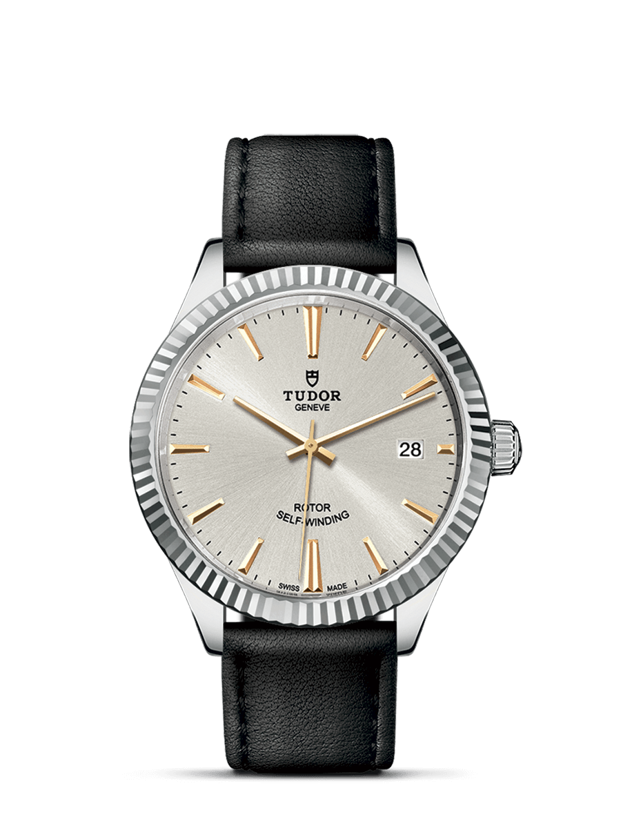 Tudor 12510-0023 : Style 38 Stainless Steel / Fluted / Silver / Strap