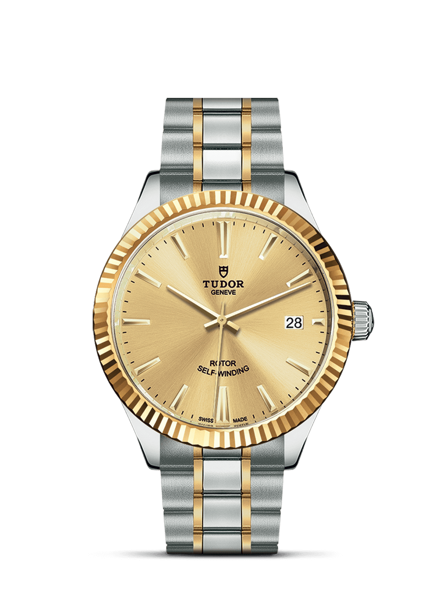 Tudor 12513-0001 : Style 38 Stainless Steel / Yellow Gold / Fluted / Champagne / Bracelet