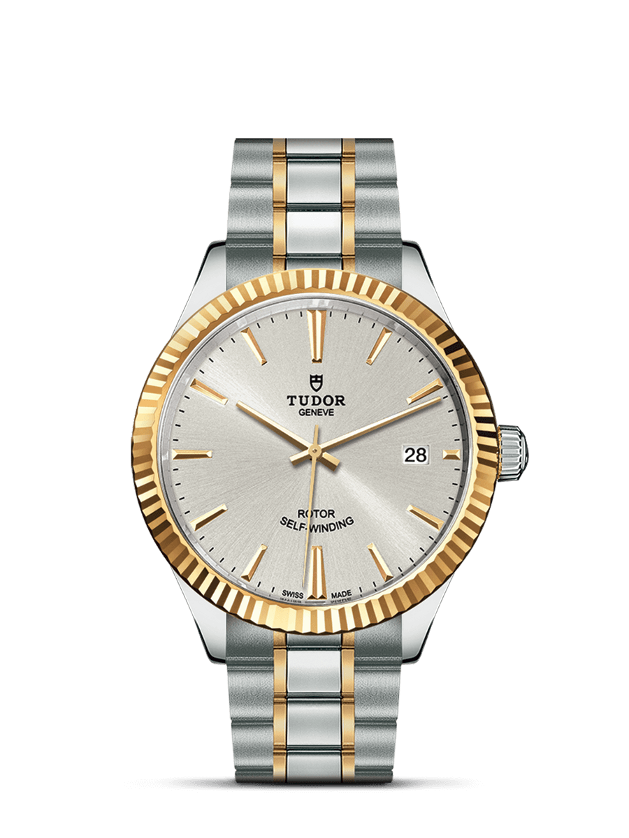Tudor 12513-0003 : Style 38 Stainless Steel / Yellow Gold / Fluted / Silver / Bracelet