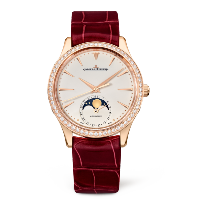 Jaeger-LeCoultre 1252501 : Master Ultra Thin Moon 34 Pink Gold / Diamond / Eggshell / Alligator