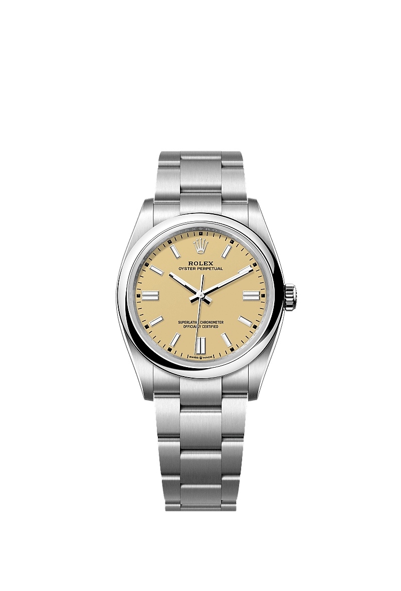 Rolex 126000-0012 : Oyster Perpetual 36 Stainless Steel / Beige