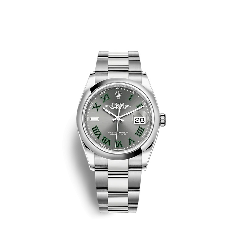 Rolex 126200-0018 : Datejust 36 Stainless Steel / Domed / Slate - Roman / Oyster