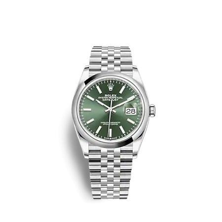 Rolex 126200-0023 : Datejust 36 Stainless Steel - Domed / Green / Jubilee