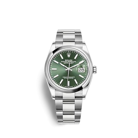 Rolex 126200-0024 : Datejust 36 Stainless Steel - Domed / Green / Oyster