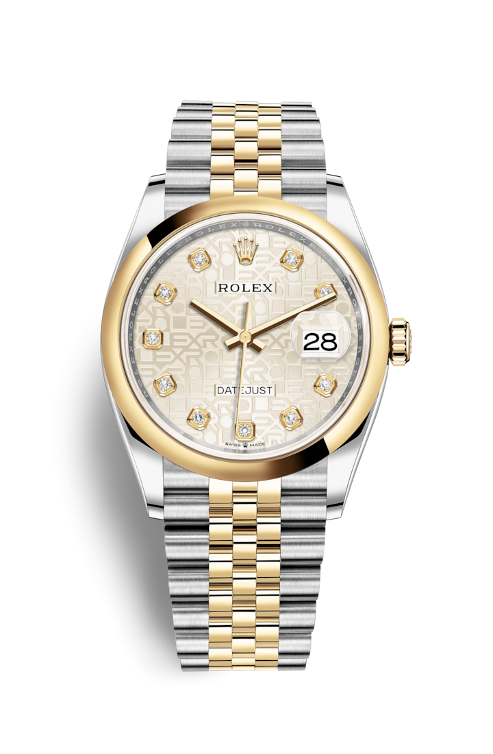 Rolex 126203-0027 : Datejust 36 Stainless Steel / Yellow Gold / Smooth / Silver Computer / Jubilee