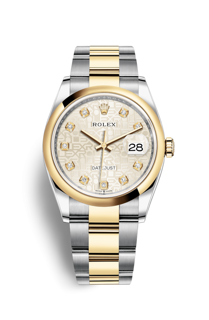 Rolex 126203-0028 : Datejust 36 Stainless Steel / Yellow Gold / Smooth / Silver Computer / Oyster