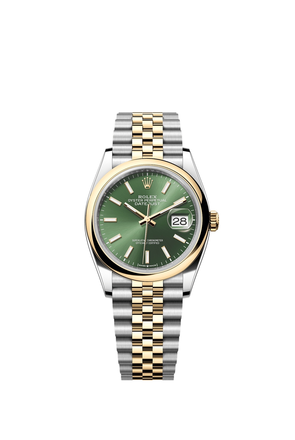 Rolex 126203-0057 : Datejust 36 Stainless Steel  - Yellow Gold - Domed / Olive / Jubilee