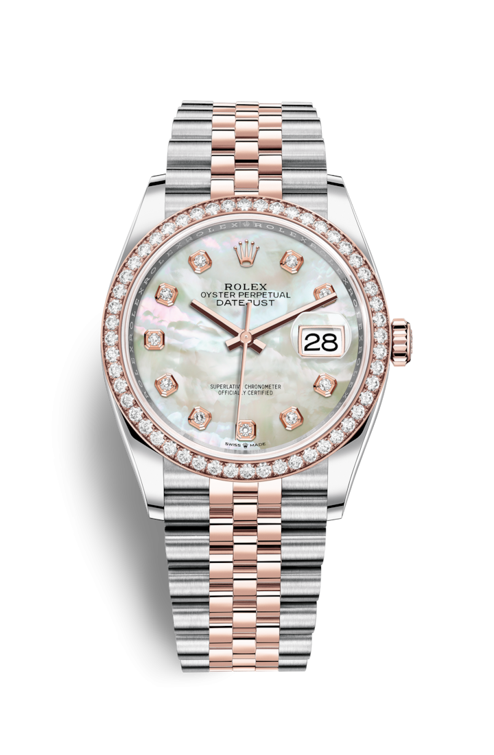 Rolex 126281RBR-0009 : Datejust 36 Stainless Steel / Everose / Diamond / MOP Diamond / Jubilee