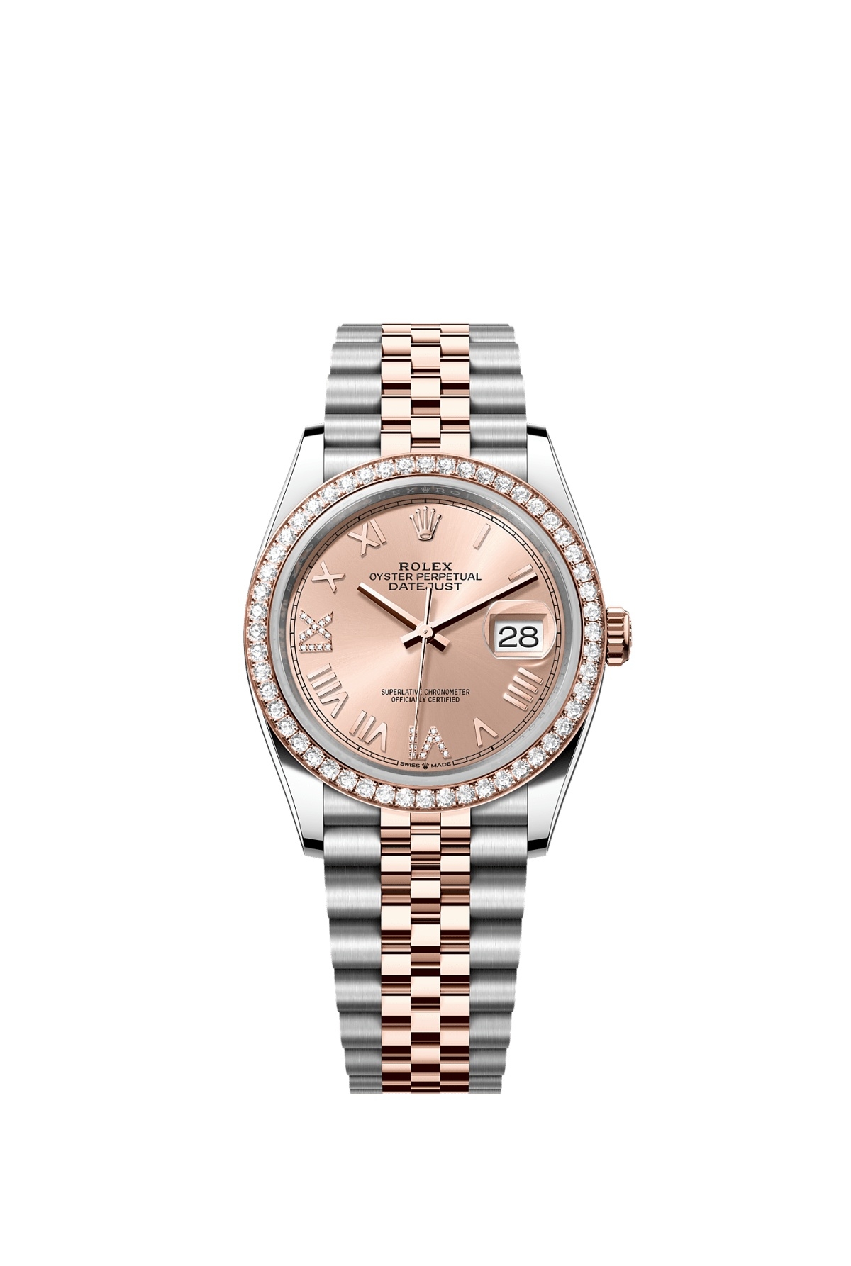 Rolex 126281RBR-0037 : Datejust 36 Stainless Stainless Steel - Everose - Diamond / Rose Roman Diamond / Jubilee