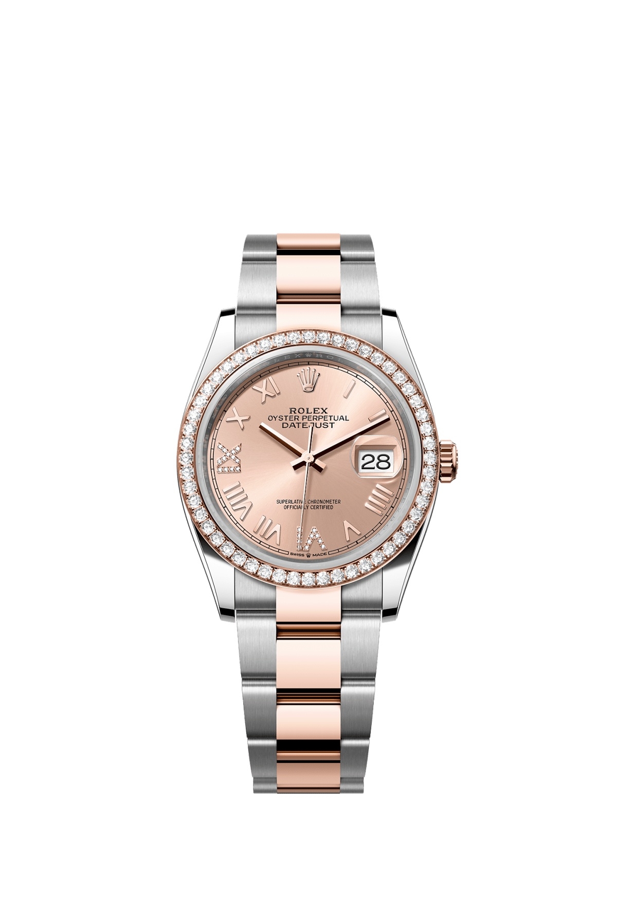 Rolex 126281RBR-0038 : Datejust 36 Stainless Stainless Steel - Everose - Diamond / Rose Roman Diamond / Oyster