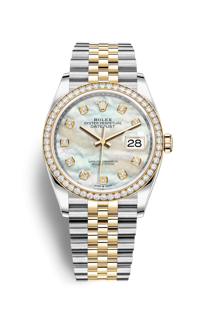 Rolex 126283RBR-0009 : Datejust 36 Stainless Steel / Yellow Gold / Diamond / MOP Diamond / Jubilee