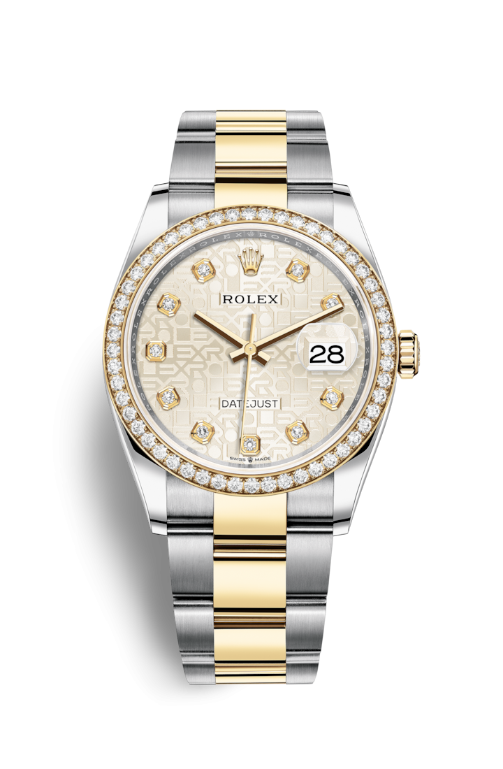 Rolex 126283RBR-0014 : Datejust 36 Stainless Steel / Yellow Gold / Diamond / Silver Computer / Oyster